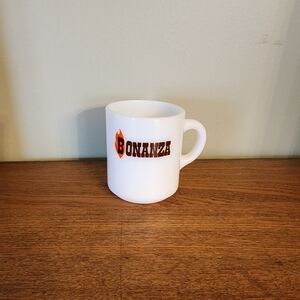Vintage Bonanza Milk Glass Mug